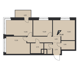 74,7 м², 3-комнатная квартира 11 017 901 ₽ - изображение 66