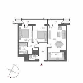 75,6 м², 3-комнатная квартира 12 800 000 ₽ - изображение 58