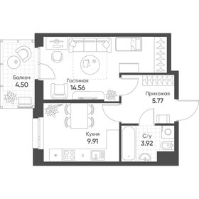 38,7 м², 1-комнатная квартира 9 390 000 ₽ - изображение 77