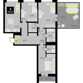 115,7 м², 3-комнатная квартира 12 490 000 ₽ - изображение 82
