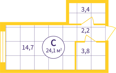 Квартира 24,1 м², студия - изображение 2