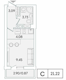 21,2 м², квартира-студия 4 118 982 ₽ - изображение 23