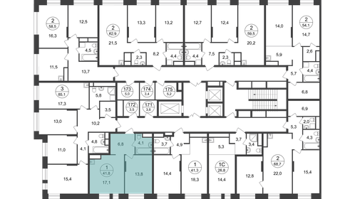 42,7 м², 1-комнатная квартира 11 700 000 ₽ - изображение 47