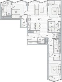 Квартира 103,9 м², 3-комнатная - изображение 1