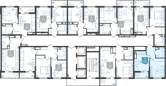 31,7 м², 1-комнатная квартира 6 809 160 ₽ - изображение 35