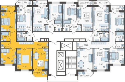 64,2 м², 3-комнатная квартира 12 000 000 ₽ - изображение 86