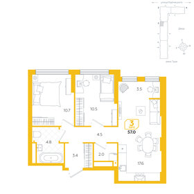 57 м², 3-комнатная квартира 8 630 000 ₽ - изображение 8