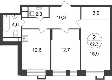 56 м², 2-комнатная квартира 14 600 000 ₽ - изображение 136