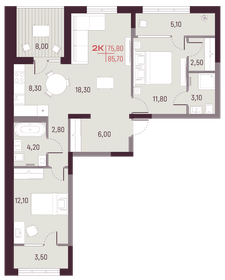 74,9 м², 2-комнатная квартира 13 029 120 ₽ - изображение 8