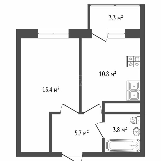 40 м², 1-комнатная квартира 4 799 000 ₽ - изображение 1