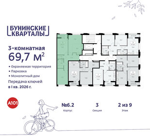 69,6 м², 3-комнатная квартира 14 374 285 ₽ - изображение 28