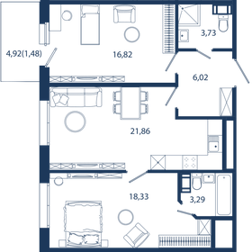 74,9 м², 2-комнатные апартаменты 26 123 708 ₽ - изображение 86