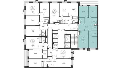 Квартира 85,9 м², 3-комнатная - изображение 2