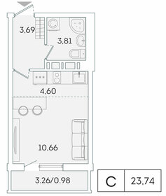 26 м², квартира-студия 3 750 000 ₽ - изображение 115