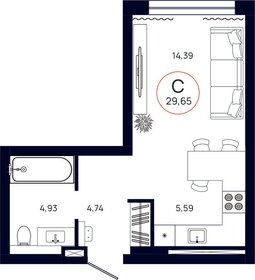 26,6 м², квартира-студия 4 050 000 ₽ - изображение 66