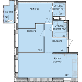 56,3 м², 2-комнатная квартира 6 400 000 ₽ - изображение 20