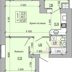 Квартира 47,1 м², 1-комнатная - изображение 2