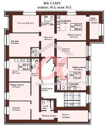 84 м², 4-комнатная квартира 7 350 000 ₽ - изображение 1