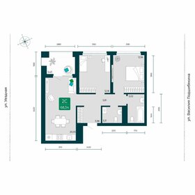 65,4 м², 2-комнатная квартира 7 350 000 ₽ - изображение 15