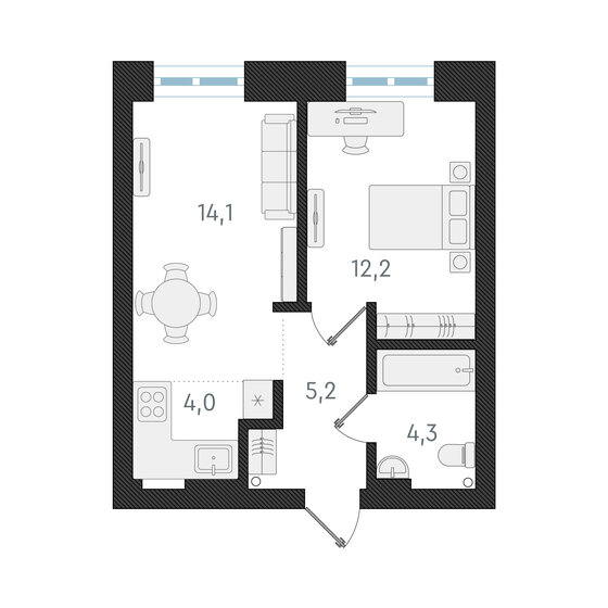 39,8 м², 2-комнатная квартира 8 700 000 ₽ - изображение 1