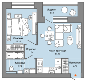 40 м², 2-комнатная квартира 5 216 900 ₽ - изображение 69