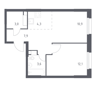 Квартира 41,8 м², 1-комнатная - изображение 1