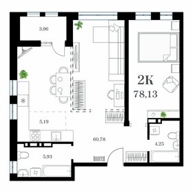 Квартира 78,1 м², 2-комнатная - изображение 1