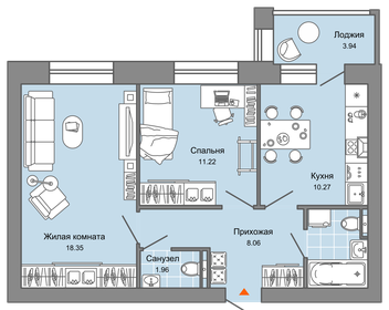 55,7 м², 2-комнатная квартира 5 700 000 ₽ - изображение 33