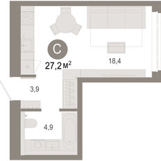 Квартира 27,2 м², 1-комнатная - изображение 2