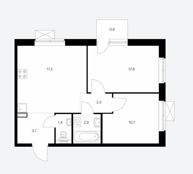 51,4 м², 2-комнатная квартира 14 100 000 ₽ - изображение 37