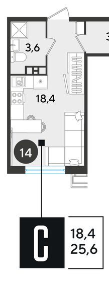 24,4 м², квартира-студия 4 326 120 ₽ - изображение 94