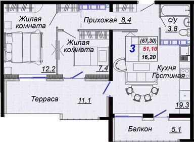 89,4 м², 3-комнатная квартира 28 267 000 ₽ - изображение 21