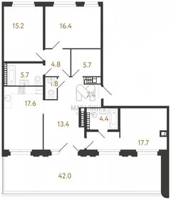 Квартира 88,3 м², 3-комнатная - изображение 1