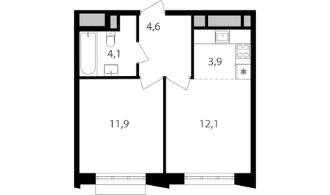 Квартира 36,6 м², 2-комнатная - изображение 1