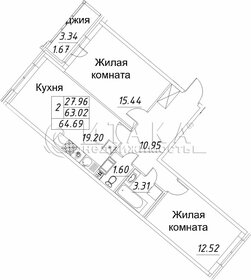 Квартира 63 м², 2-комнатная - изображение 1