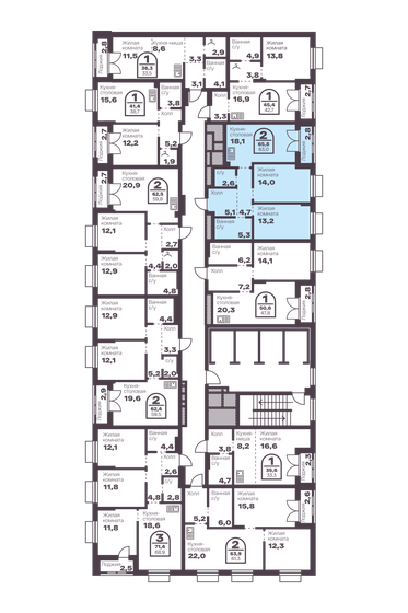 78,8 м², 2-комнатная квартира 14 972 001 ₽ - изображение 30