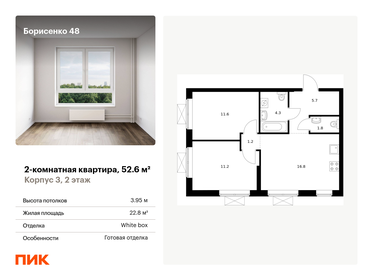 53,8 м², 2-комнатная квартира 8 287 567 ₽ - изображение 31