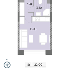 Квартира 22 м², студия - изображение 2