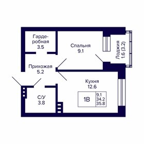 34,6 м², 1-комнатная квартира 3 800 000 ₽ - изображение 98