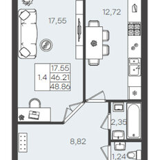 Квартира 48,9 м², 1-комнатная - изображение 2