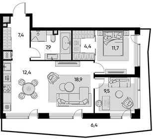 72 м², 3-комнатная квартира 23 500 000 ₽ - изображение 123