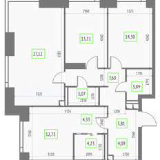 Квартира 98,3 м², 3-комнатная - изображение 2