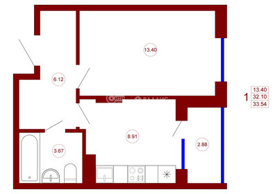 33 м², 1-комнатная квартира 2 650 000 ₽ - изображение 161