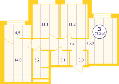 81,8 м², 3-комнатная квартира 11 900 000 ₽ - изображение 18