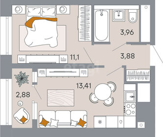 Квартира 35,2 м², 1-комнатная - изображение 1