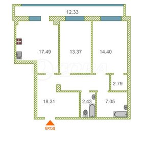 Квартира 76,3 м², 2-комнатная - изображение 1