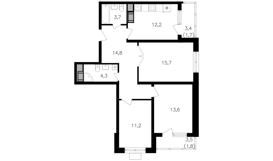 80,4 м², 3-комнатная квартира 30 150 000 ₽ - изображение 28