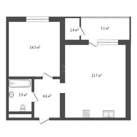 Квартира 45,8 м², 1-комнатная - изображение 1