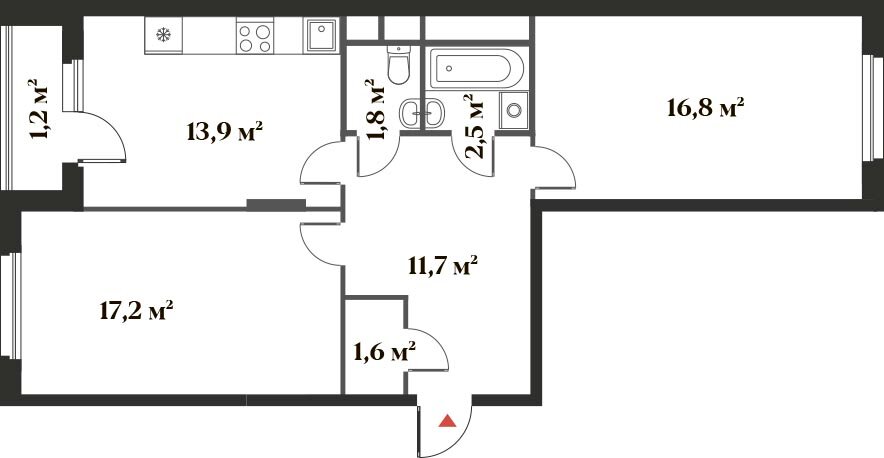 66,7 м², 2-комнатная квартира 15 919 882 ₽ - изображение 1