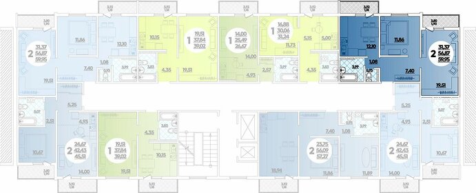 80,2 м², 2-комнатная квартира 10 500 000 ₽ - изображение 62